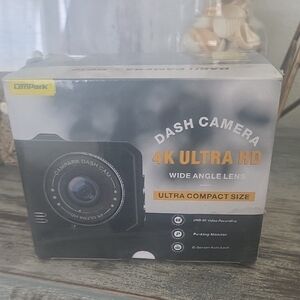 4K Ultra HD Black Dash Camera with Wide Angle Lens